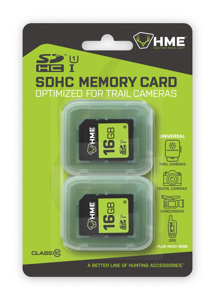 HME SDHC MEMORY CARDS, 2PK 16GB