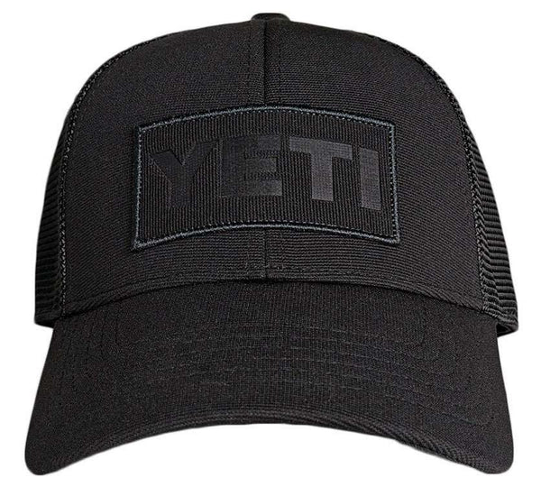 YETI BLACK ON BLACK TRUCKER HAT